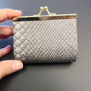 Coin Purse Gray Snakeskin Print